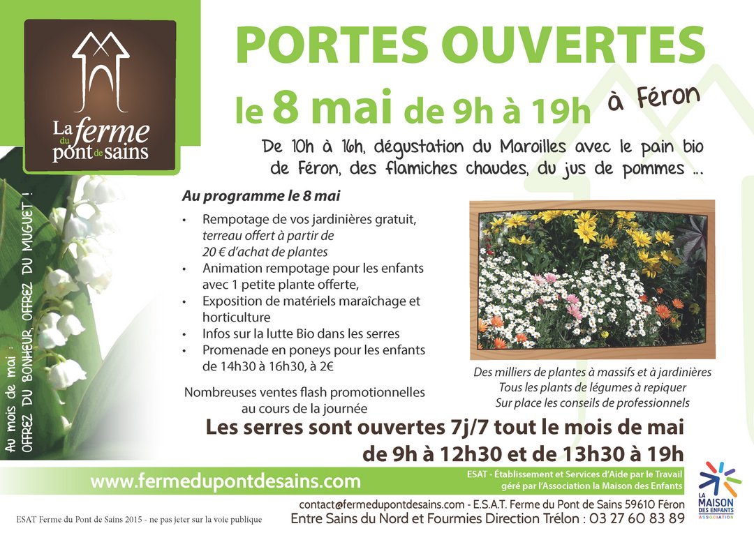 Le 8 mai, 9h19h La Ferme du Pont de Sains Le 8 mai, 9h19h La Ferme du Pont de Sains